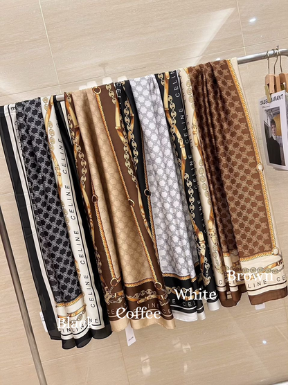 Brand Printed CL Silk Scarf