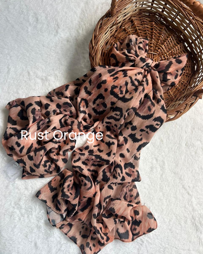 Zera Leopard Printed Heavy Chiffon Hijab