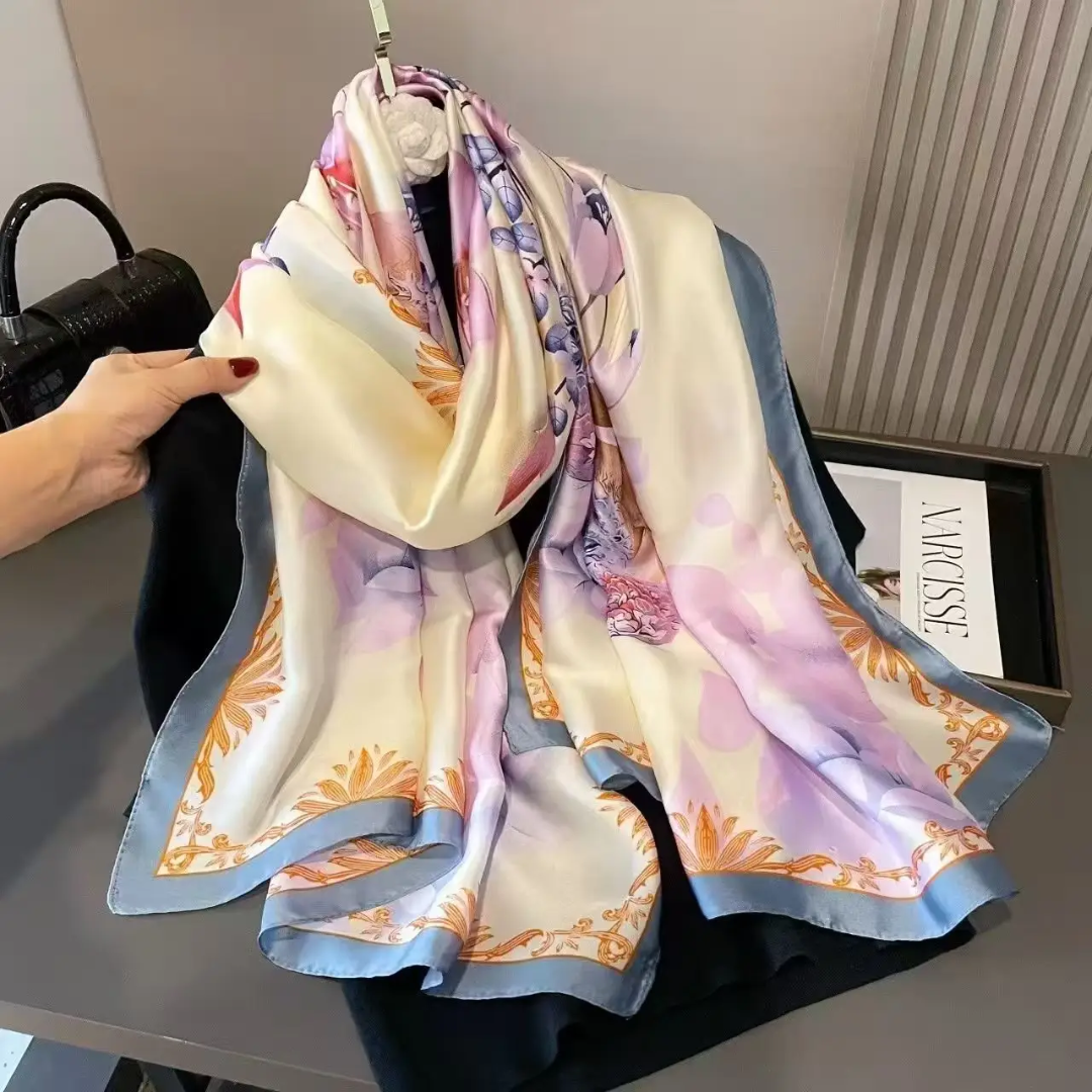 Deer nights Printed Silk Scarf