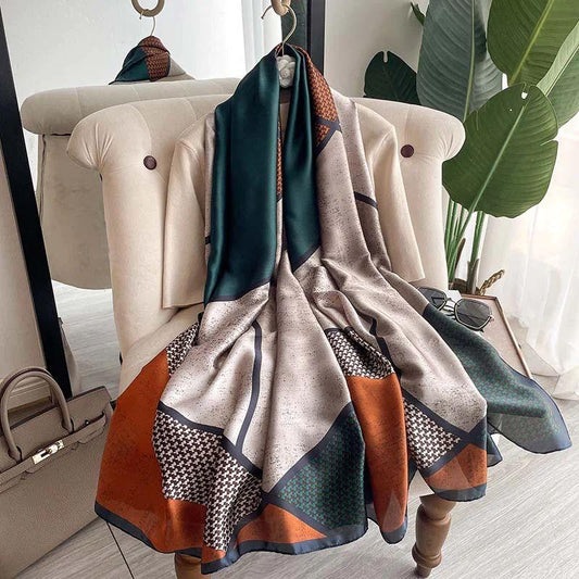 Breathable Silk Scarf – Glossy Finish with Elegant Drape