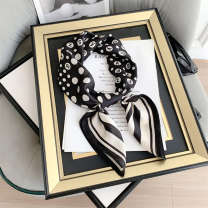 Letters Dot Silk Square Scarves 70 CM