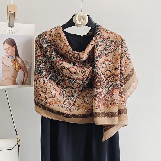 Beige Meher Printed Viscose Scarf