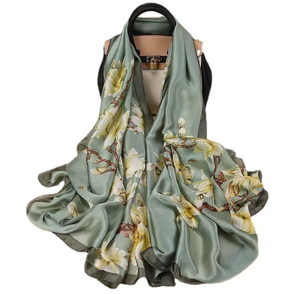 Autumn Melody Printed Silk Scarf