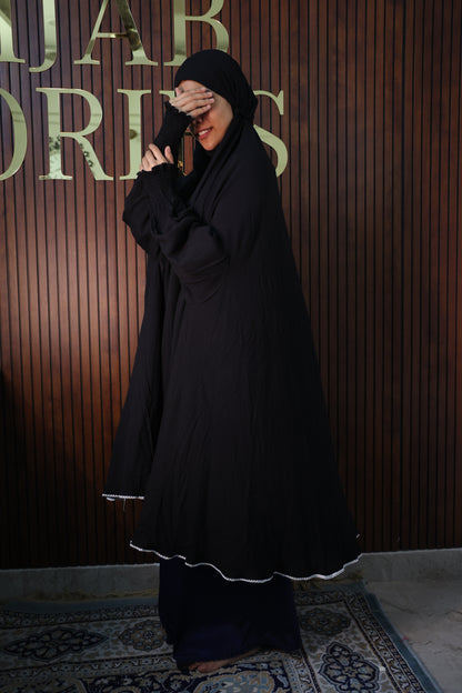 Black Prayer Makhana Hijab for Salah