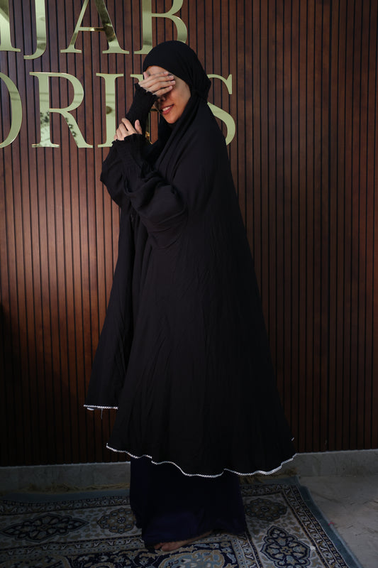 Black Prayer Makhana Hijab for Salah