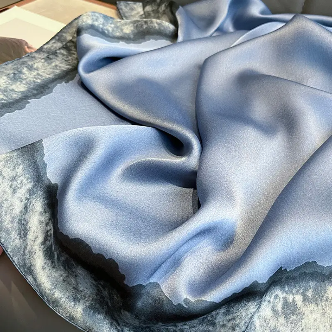 Faded Blume Printed Silk Scarf
