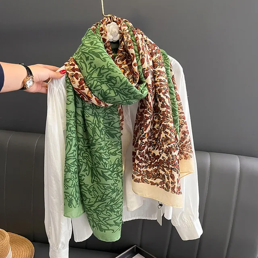 Green Bail Printed Viscose Scarf