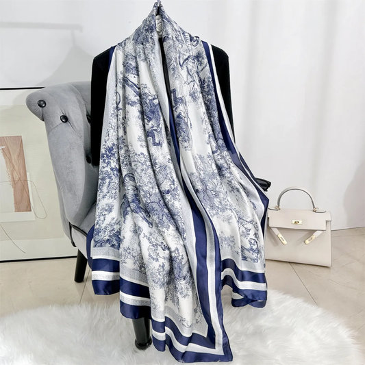 D Forest Printed Silk Scarf