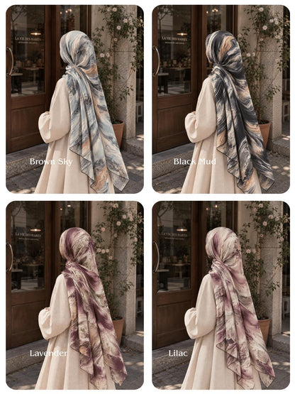 Marble Printed Cotton Hijabs