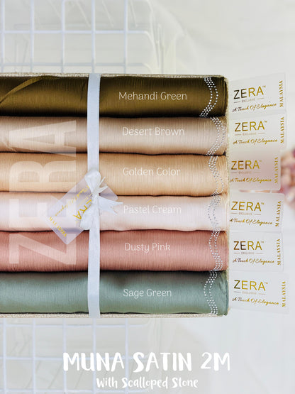 Muna Satin with Scalloped Stonse Hijabs Summer Edition