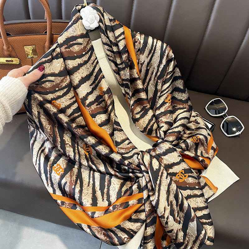 CH Animal Winter Printed Silk Scarf