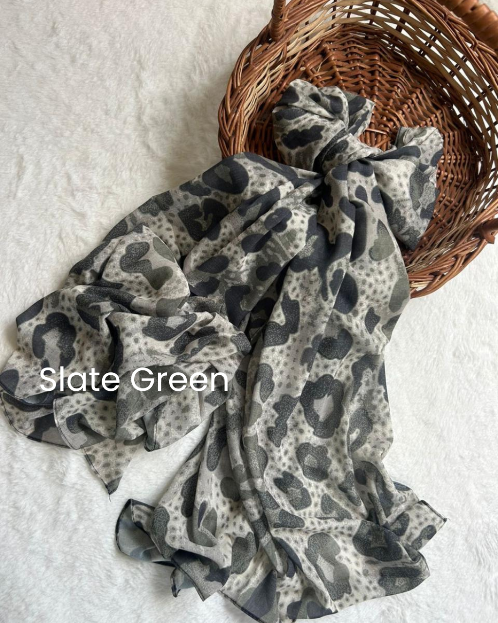 Zera Leopard Printed Heavy Chiffon Hijab