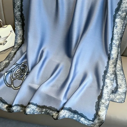 Faded Blume Printed Silk Scarf