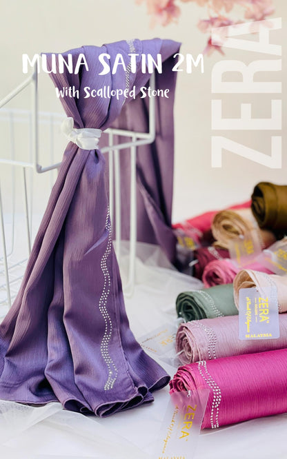 Muna Satin with Scalloped Stonse Hijabs Summer Edition