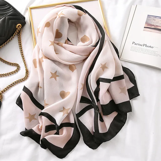 Stars Brand Print Viscose Scarf