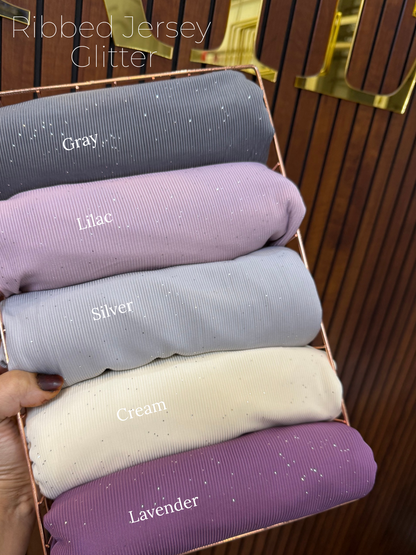 Ribbed Jersey Glitter Hijabs