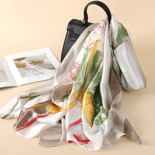 Sea Fish Brand Printed Silk Scarf