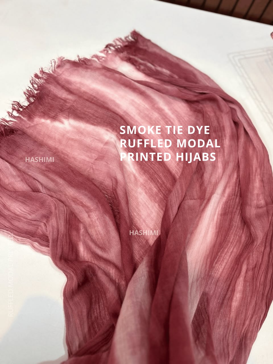 Smoke Tie Dye Ruffled Modal Printed Hijabs