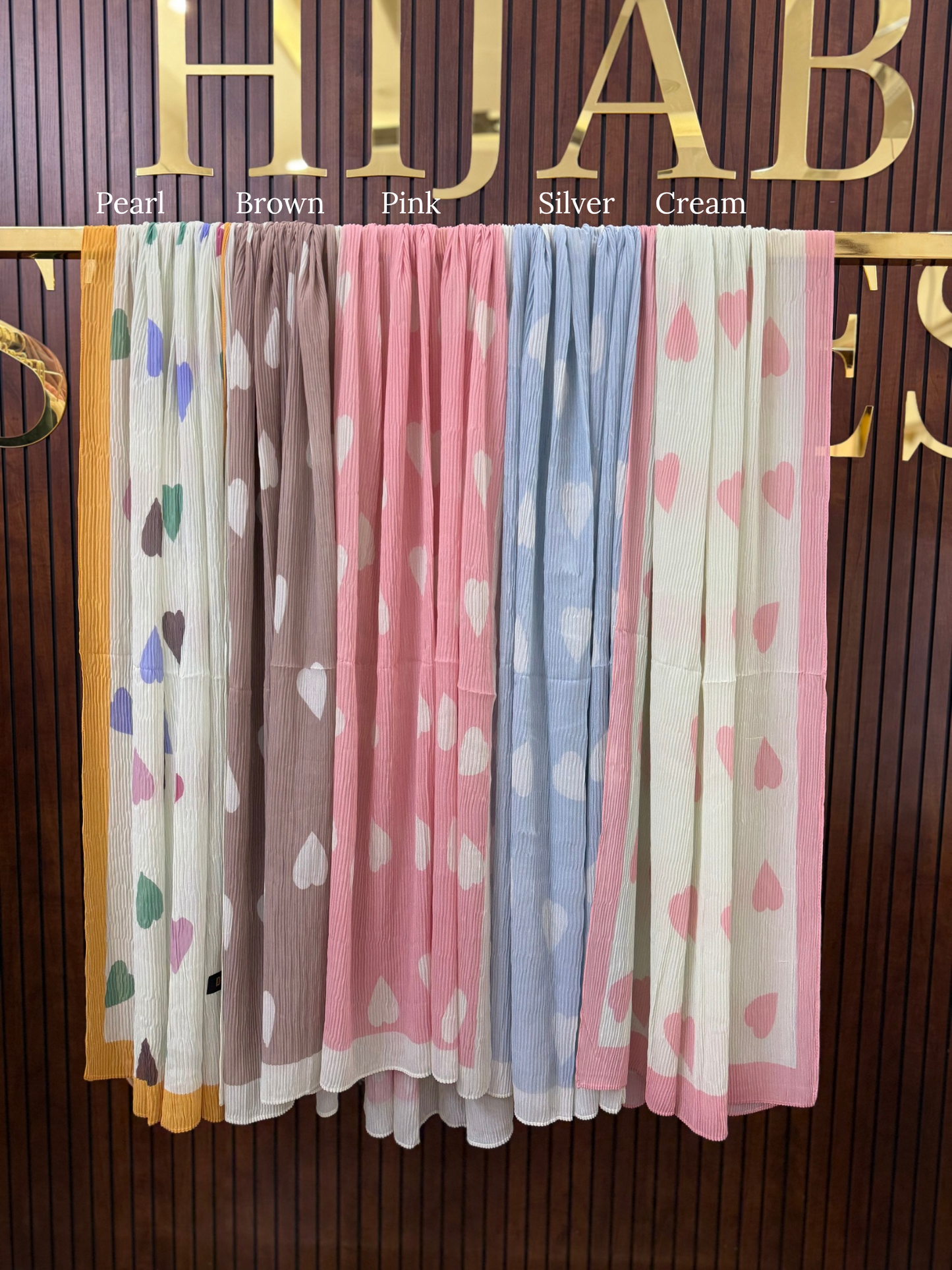 DSC Hearts Pleated Chiffon Hijabs