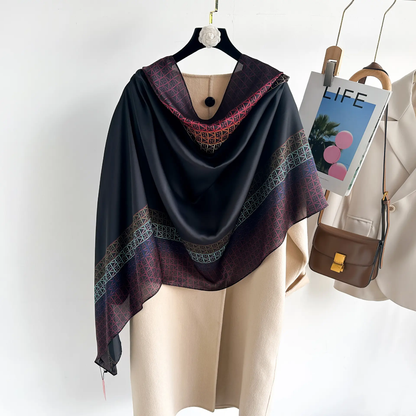 Sky Moonlit Printed Silk Scarf