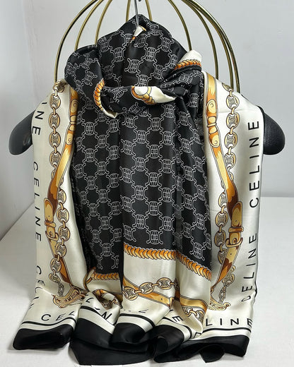 Brand Printed CL Silk Scarf