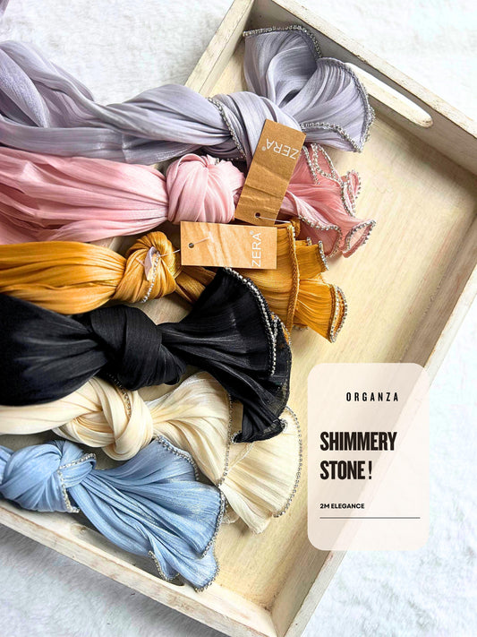 Zera Organza Shimmery Stone