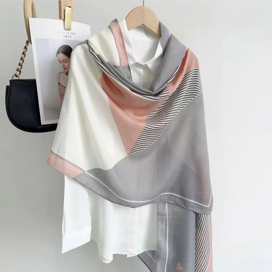 Peach Cozy Printed Viscose Scarf