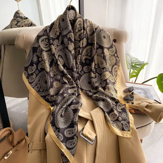 Black & Gold Designer Printed Scarf