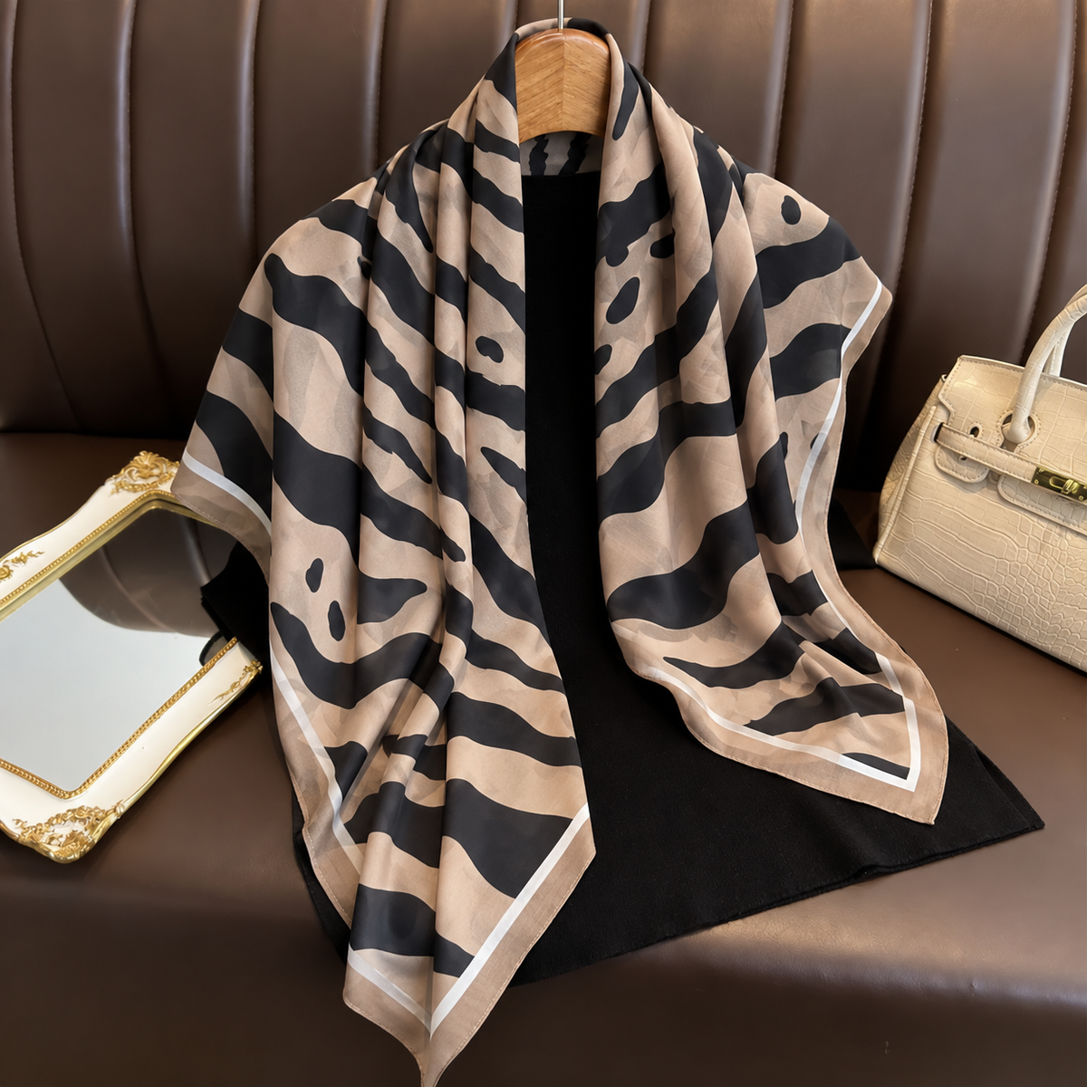 Stable Cocoa Stripes Silk Scarf Monsoon Edition 26