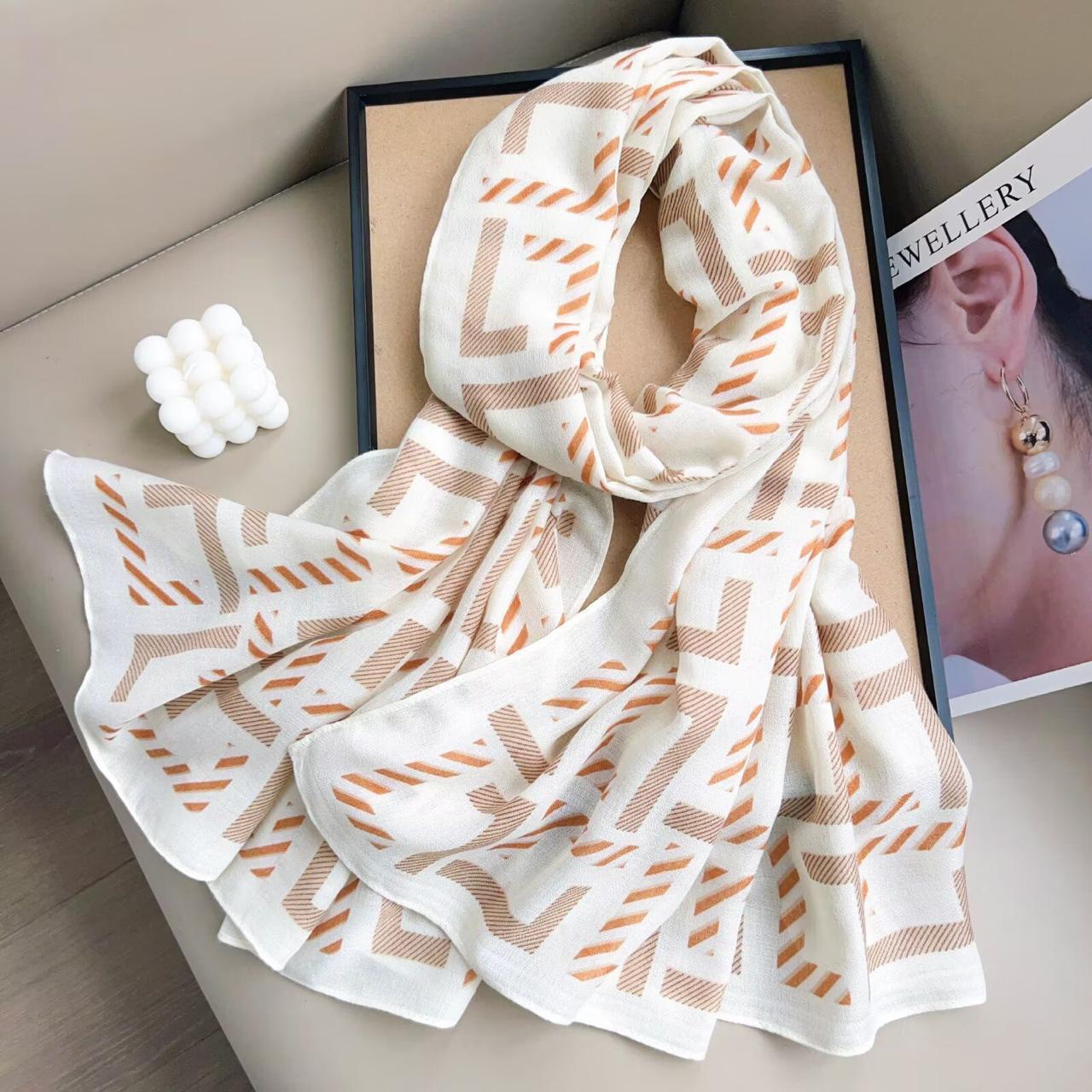 F Cream Brand Hit Printed Viscose Scarf