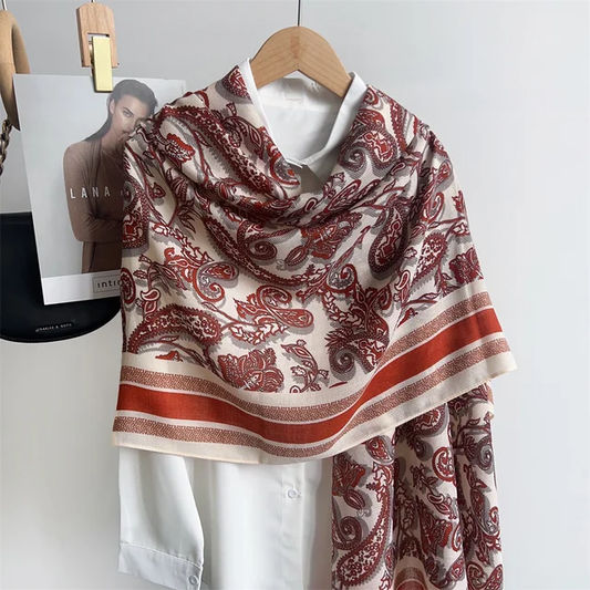 Tangerine Hena Printed Viscose Scarf