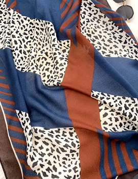 Animal Blue Printed Viscose Scarf