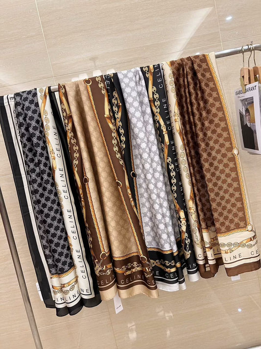 Brand Printed CL Silk Scarf
