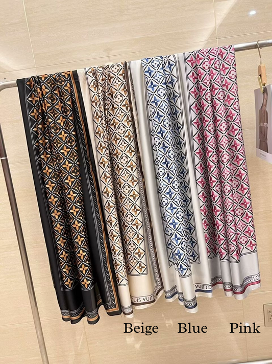 Branded Print V Silk Scarf