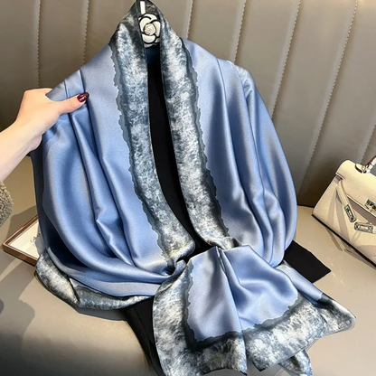 Faded Blume Printed Silk Scarf