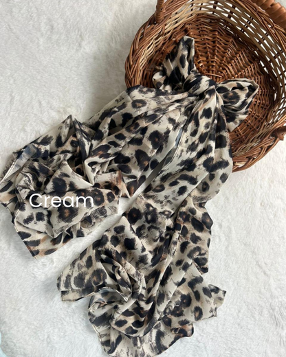 Zera Leopard Printed Heavy Chiffon Hijab
