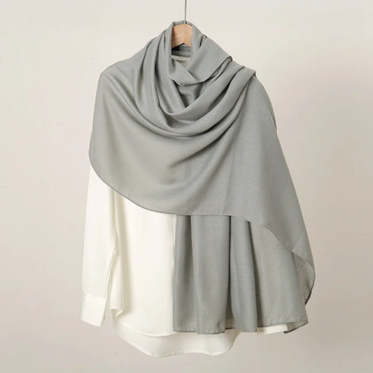 Gray Premium Plain Viscose Cotton Scarves