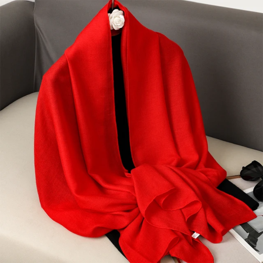 Cherry Red Premium Plain Viscose Cotton Scarves