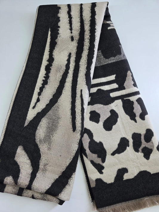 Black Cheetah Brand Printed Winter Shawls