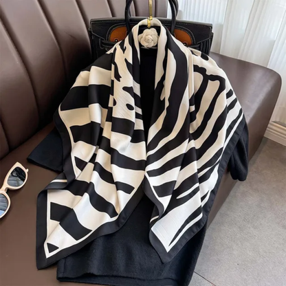Stable Black Stripes Silk Scarf Monsoon Edition 26