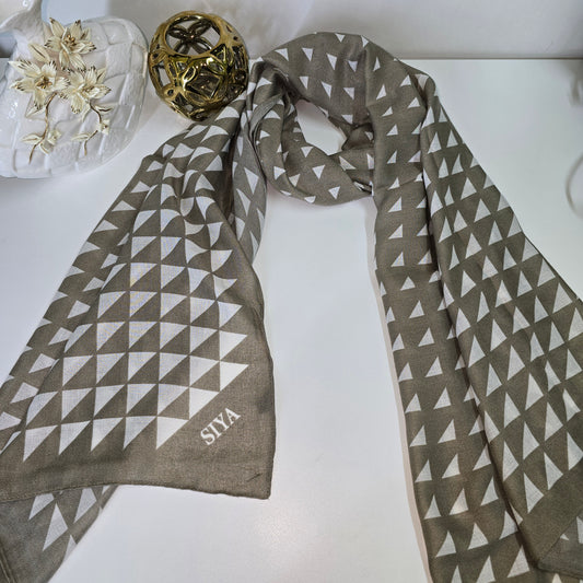 C Cubic Printed Viscose Scarf