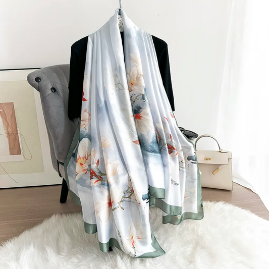 Sail Sky Printed Silk Scarf