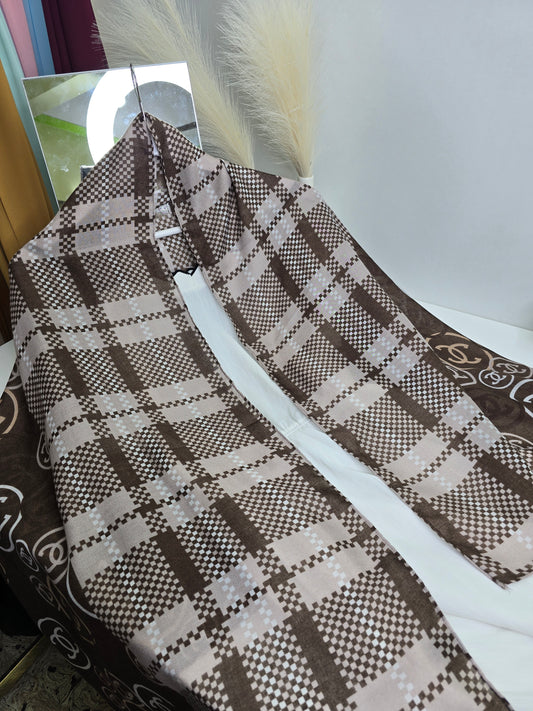 CC Brown New Printed Viscose Scarf