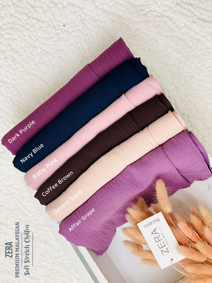 Zera Premium Malaysian Crushed Soft Chiffon Hijabs