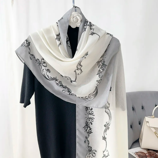 Motif Printed Viscose Scarf