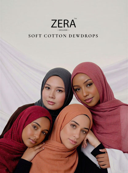 Zera Soft Cotton Dewdrop Stone Hijabs