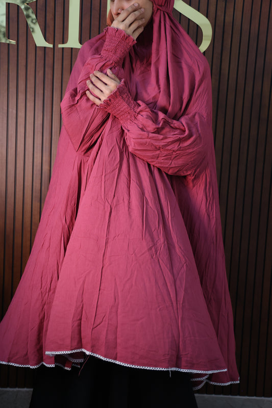 Punch Pink Prayer Makhana Hijab for Salah