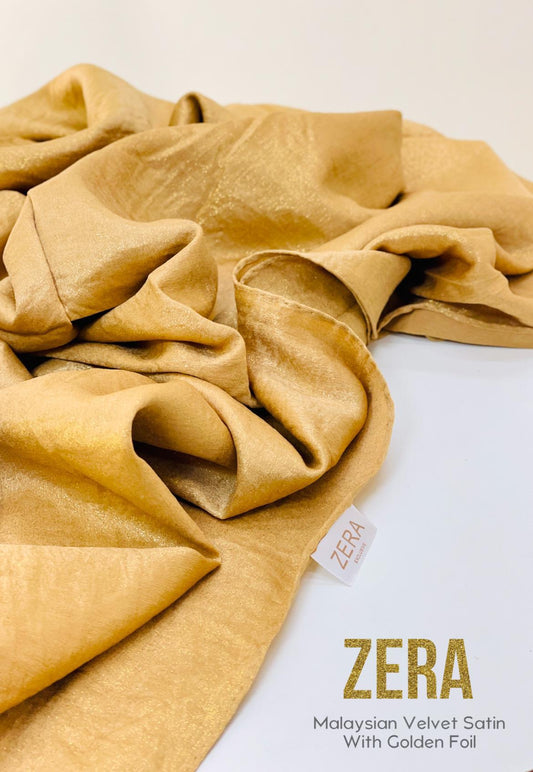 Zera Malaysian Velvet Satin with Gold Foil