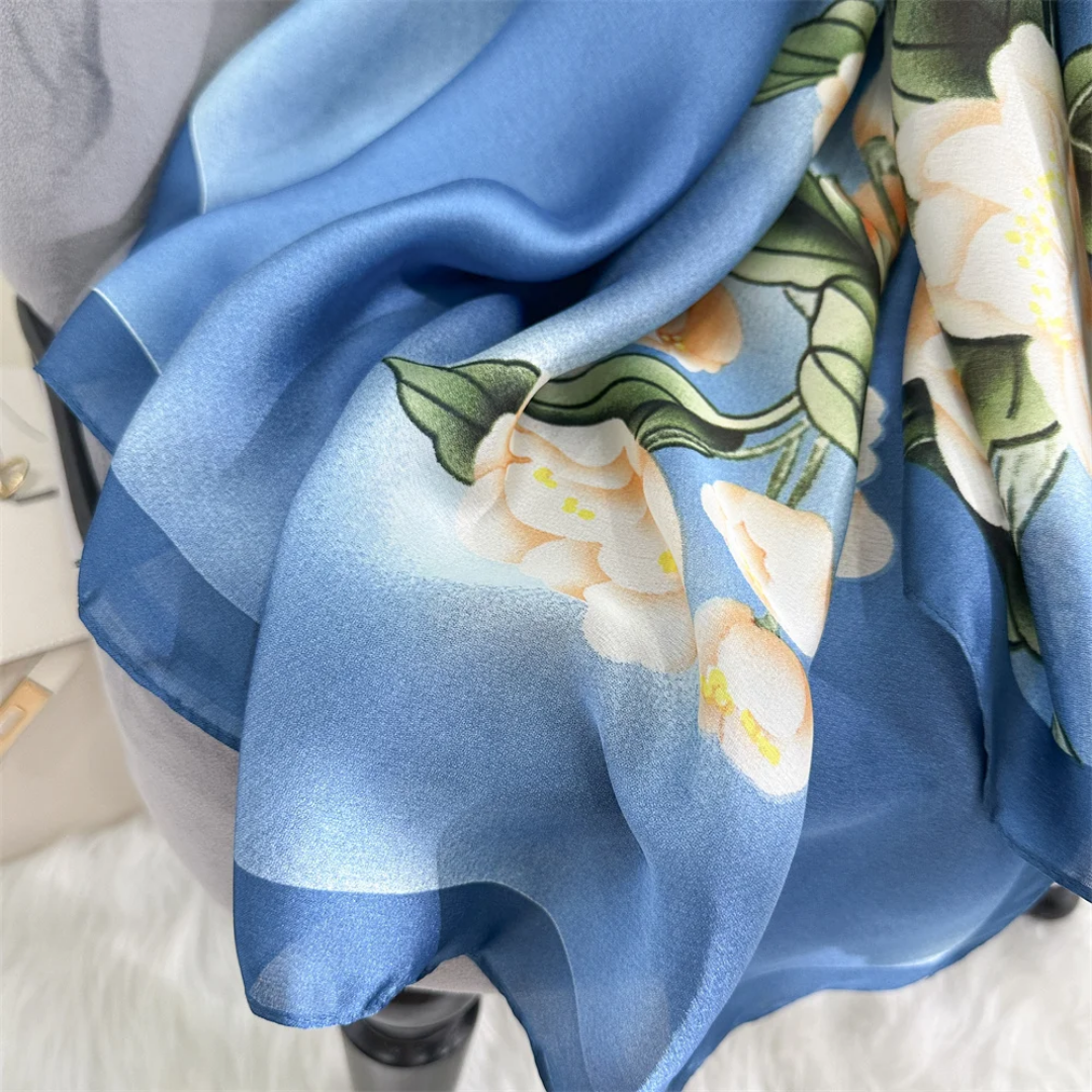 Tulip Printed Silk Scarf