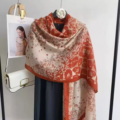 Leopard Abstact Floral Winter Printed Viscose Scarf